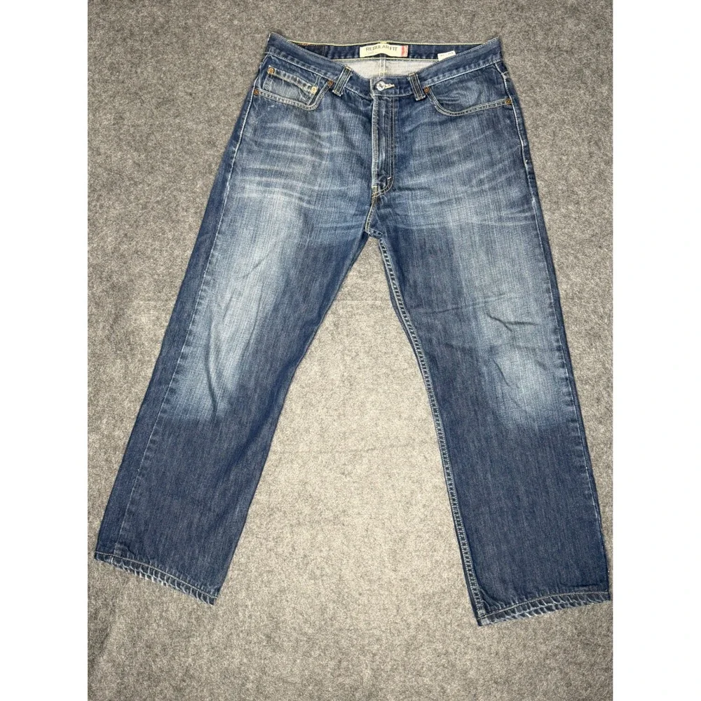 Levis 505 Regular Fit Jeans Mens 34x30 Medium Wash Blue‎ Straight Leg Denim 100%